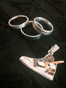 Mens Silver Rings/Set Of 3