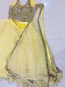 Lemon Yellow Beautiful Lehenga