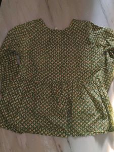 Green Printed Top