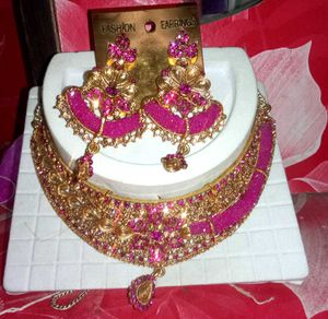 Gorgeous Pink &amp; Gold Bridal Choker