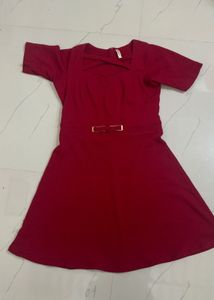Burgundy Red Mini Dress