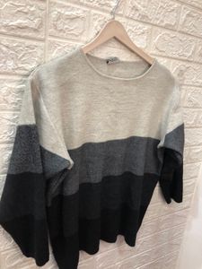 Striped Knit Pullover Sweater