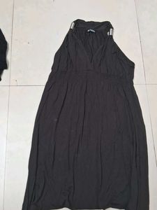 Brown Halter Dress With Unique Sleeve Adjuster