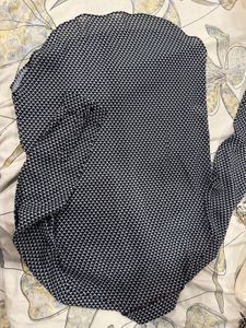 Navy Blue And White Printed Shirt