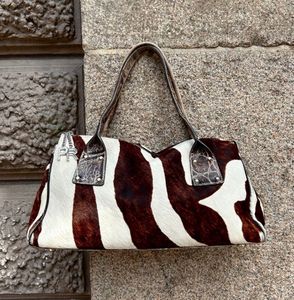Vintage Zebra leather handbag