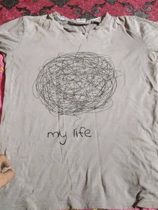 Grey Graphic Print Tee