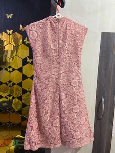 Elegant Pink Lace Dress