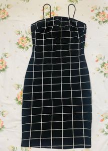 Grid Print Bodycon Dress