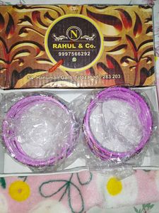 Purple Beaded Bangle Set