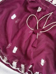 Purple Embroidered Short Kurta