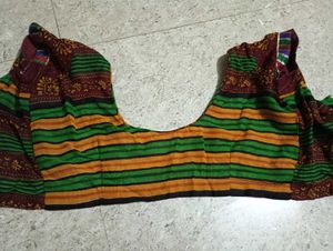 Striped Sari with Embellishments