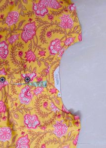 Yellow Floral Kurtis