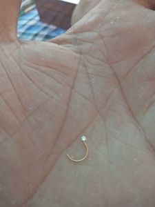 22K Pure Gold Dimond Nose Pin 1 Piece