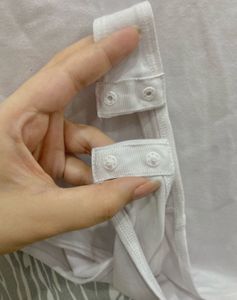 H&amp;m Solid White Bodysuit