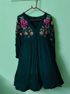 Floral Embroidered Mini Dress