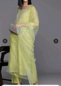 New Elegant Green Kurta Set with Sequin Work