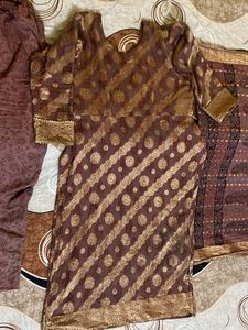 🤎Beautiful Designer Bagh Print 3 Piece Suit Set🤎