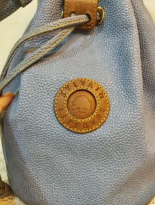 Blue Leather Bucket Bag 🌸