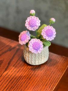 Crochet Flower Pot Plant Handmade