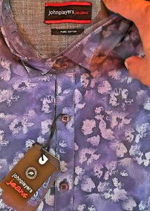 John Players Jeans Indigo Floral Print Shirt