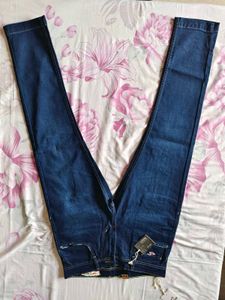 Men Blue Jeans Slim Ankle Fit Skinny Size 32