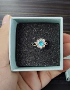 ADJUSTABLE BLUE STONE RING