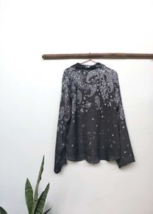 Women Black Printed Casual Shirt