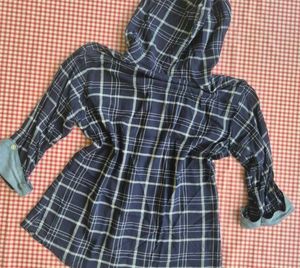 Hooded Plaid Flannel Shirt
