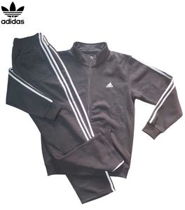 Adidas 3‑Stripes Track Suit XL — Black