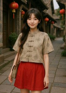 Floral Knot-Button Top