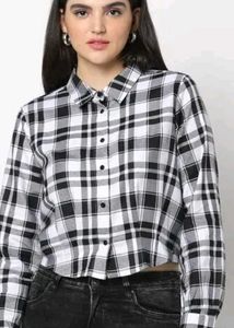 Cropped Plaid Shirt