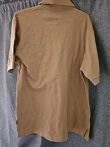 New Creme Polo Neck Tee .. Unisex