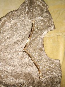 Golden Gown With Zari Work