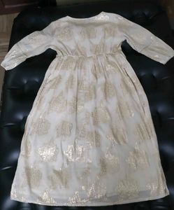 FREE Offer Embellished Off White Kurta With Lining