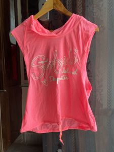 Cute Coral Sleeveless Top