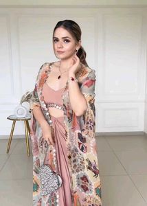 Indo Western Fiona Silk Dress Three Piece