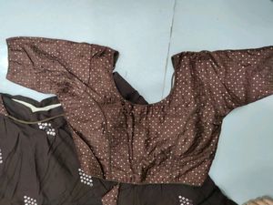 Brown Lehenga Choli Set with Dupatta