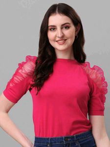 Pink Puff Sleeve Top