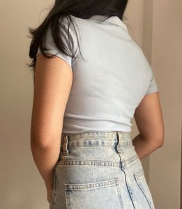 Zara Ribbed Polo Top