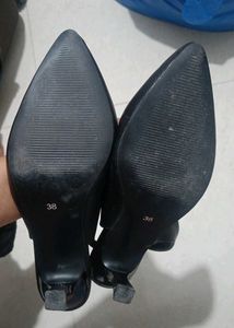T-Eleven Black Slingback Kitten Heels