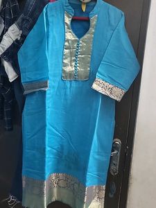 Teal & Gold Detail Kurti