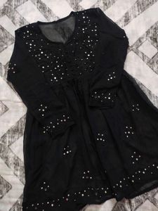 Black Embroidered Kurta