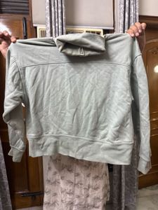 Zara Sage Green Turtleneck Sweater With Fleece