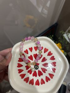 Pink Crystal Beaded Bracelet