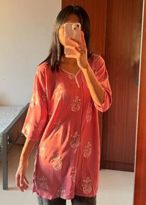 Pink Floral Kurti
