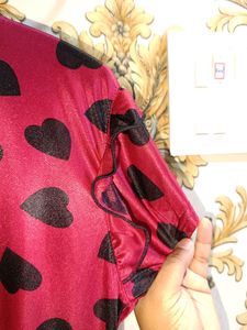 Honeymoon Night Gown - Satin Red