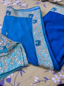 Embroidered Aqua Blouse