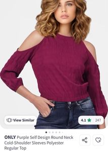 Burgundy Cold Shoulder Top