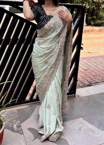 Handwork & Embroidered Saree With Blouse