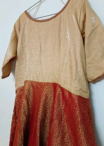 Golden &amp; Maroon Full Partywear Ethnic Gown (44&#34;)